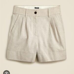 Women's Beige Linen Blend Shorts